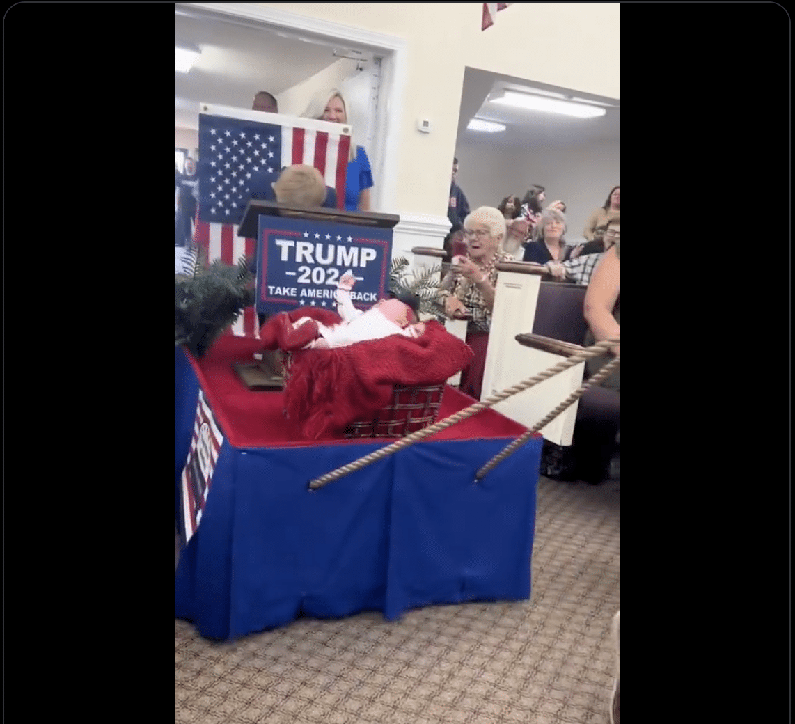 Church rolls out MAGA on wheels in middle of service in bizarre clip